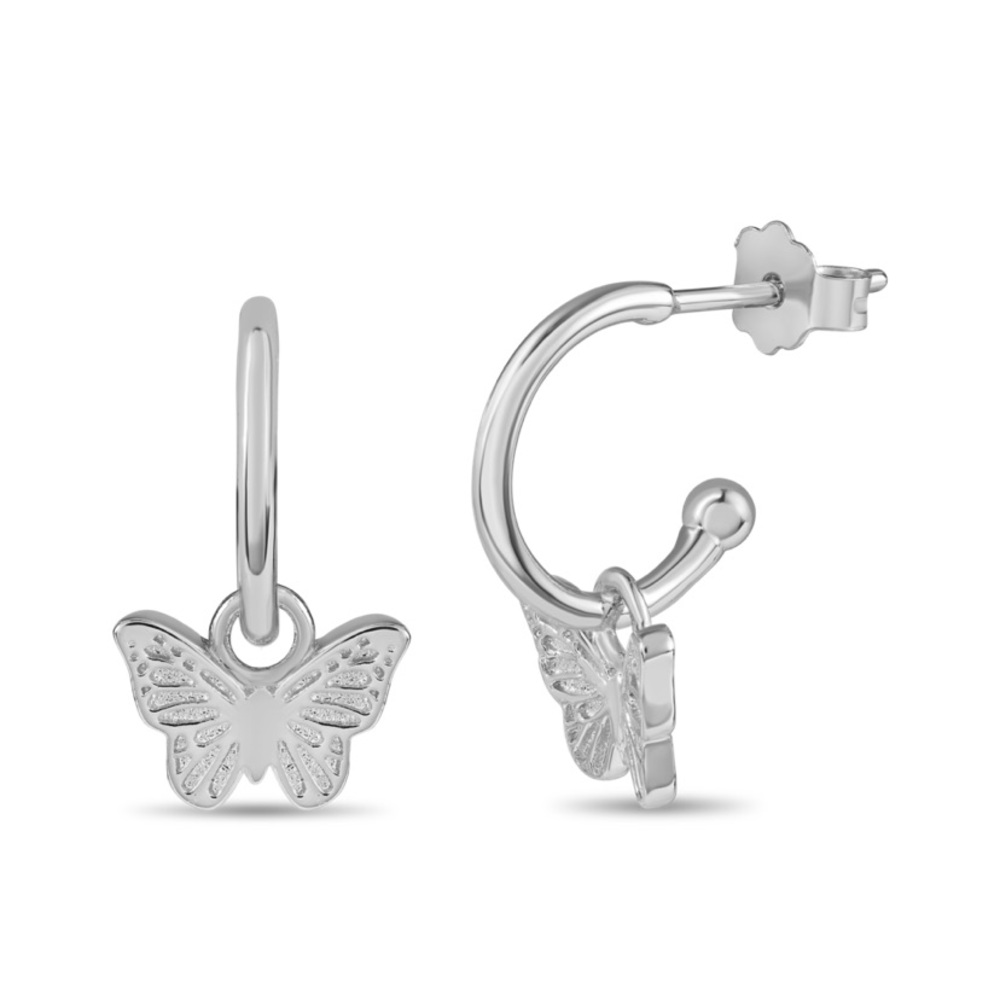 Mini Butterfly Hoops (sterling silver plated)
